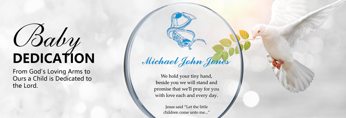 Personalized Baby Dedication Gift Plaques Made From Crystal