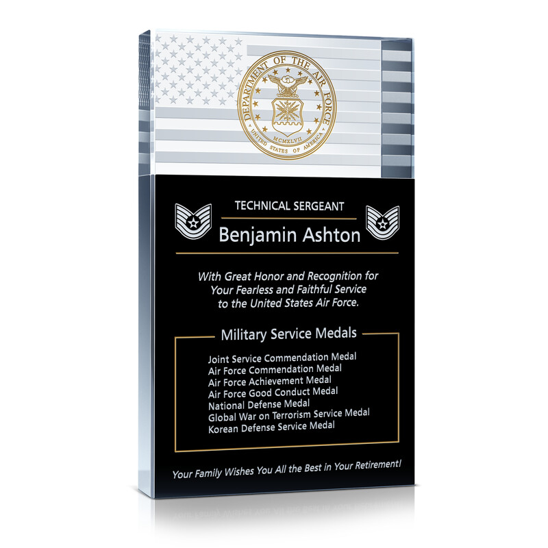 Air Force Service Medals Gift Plaque