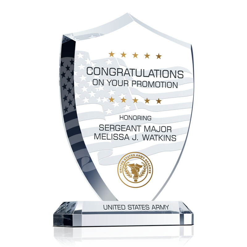 Army Promotion Recognition Award - Wording Sample by Crystal Central