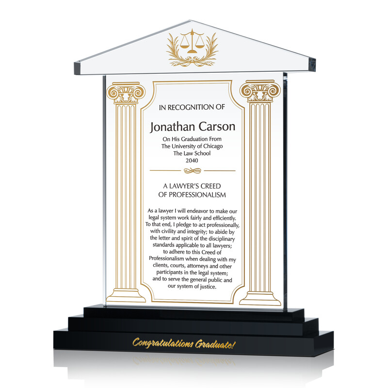 Graduation Gift Plaque with Lawyer’s Creed - Wording Sample by Crystal ...