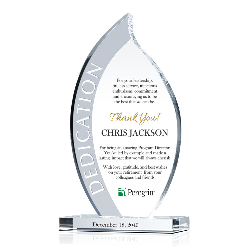 Crystal Retirement Appreciation Gift Plaque for Executive, Employee ...