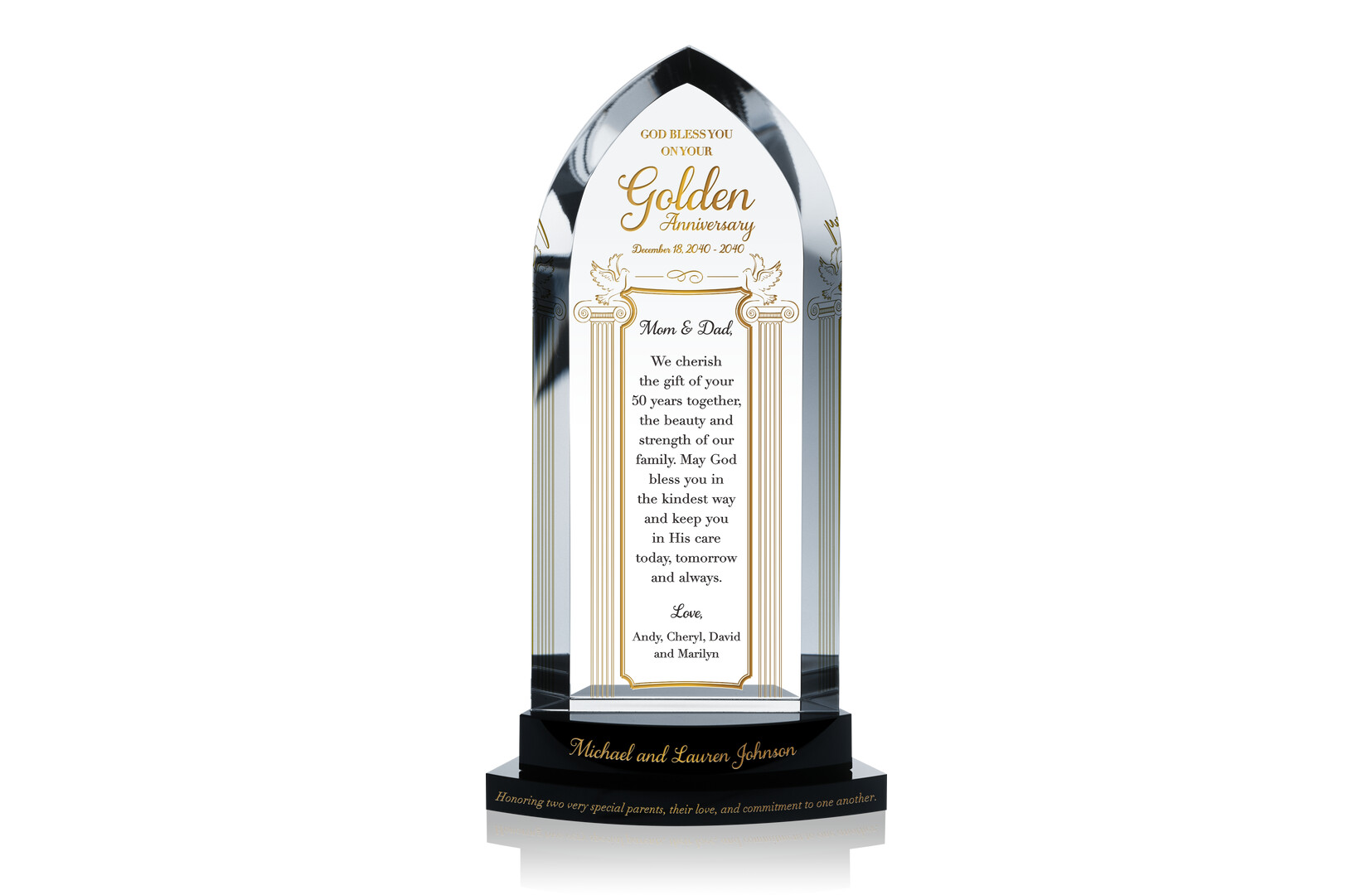 Golden Wedding Anniversary Gift - Crystal Central