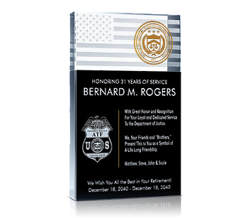 Unique Law Enforcement Plaques with Sample Wording Ideas - Crystal Central