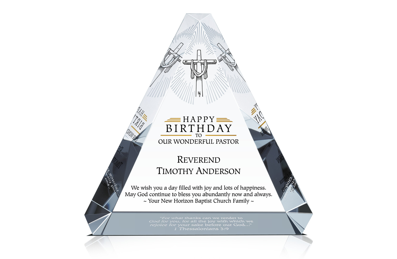 Pastor Happy Birthday Gift Plaque - Crystal Central