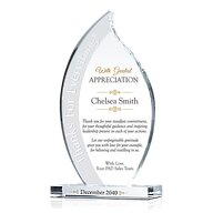 Flame Shaped Appreciation Award Plaque