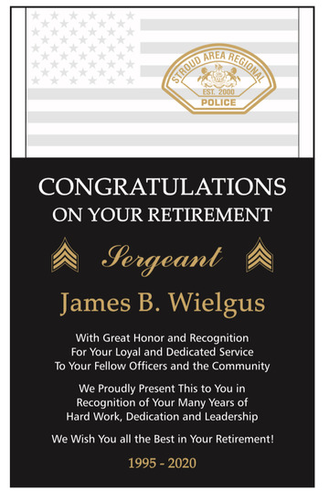 Police Retirement Plaque 